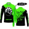 TOO FAST TO LIVE TOO YOUNG TO DIE - 3D ALL OVER PRINTED - CAN AM GREEN - LONG SLEEVE POLO SHIRT