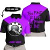 TOO FAST TO LIVE TOO YOUNG TO DIE - 3D ALL OVER PRINTED - CAN AM PURPLE - POLO SHIRT