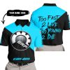 TOO FAST TO LIVE TOO YOUNG TO DIE - 3D ALL OVER PRINTED - CAN AM SKY BLUE - POLO SHIRT