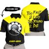 TOO FAST TO LIVE TOO YOUNG TO DIE - 3D ALL OVER PRINTED - CAN AM YELLOW - POLO SHIRT