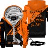 TOO FAST TO LIVE TOO YOUNG TO DIE - 3D ALL OVER PRINTED - FLY RACING ORANGE - FLEECE ZIP HOODIE