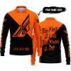 TOO FAST TO LIVE TOO YOUNG TO DIE - 3D ALL OVER PRINTED - FLY RACING ORANGE - LONG SLEEVE POLO SHIRT