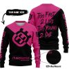 TOO FAST TO LIVE TOO YOUNG TO DIE - 3D ALL OVER PRINTED - HUSQVARNA PINK 1 - SWEATER UGLY
