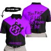 TOO FAST TO LIVE TOO YOUNG TO DIE - 3D ALL OVER PRINTED - HUSQVARNA PURPLE - POLO SHIRT
