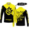 TOO FAST TO LIVE TOO YOUNG TO DIE - 3D ALL OVER PRINTED - HUSQVARNA YELLOW - LONG SLEEVE POLO SHIRT