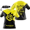 TOO FAST TO LIVE TOO YOUNG TO DIE - 3D ALL OVER PRINTED - HUSQVARNA YELLOW - T-SHIRT