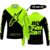 JUST GONNA SEND IT - 3D ALL OVER PRINTED - ALPINESTARS NEON - LONG SLEEVE POLO SHIRT