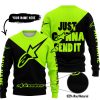 JUST GONNA SEND IT - 3D ALL OVER PRINTED - ALPINESTARS NEON - SWEATER UGLY