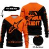 JUST GONNA SEND IT - 3D ALL OVER PRINTED - ALPINESTARS ORANGE - SWEATER UGLY