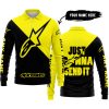 JUST GONNA SEND IT - 3D ALL OVER PRINTED - ALPINESTARS YELLOW - LONG SLEEVE POLO SHIRT
