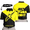 JUST GONNA SEND IT - 3D ALL OVER PRINTED - ALPINESTARS YELLOW - POLO SHIRT