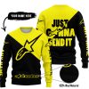 JUST GONNA SEND IT - 3D ALL OVER PRINTED - ALPINESTARS YELLOW - SWEATER UGLY