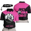 JUST GONNA SEND IT - 3D ALL OVER PRINTED - CAN AM PINK 1 - POLO SHIRT