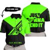 JUST GONNA SEND IT - 3D ALL OVER PRINTED - FLY RACING GREEN - POLO SHIRT