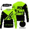 JUST GONNA SEND IT - 3D ALL OVER PRINTED - FLY RACING NEON - SWEATER UGLY