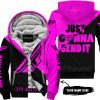 JUST GONNA SEND IT - 3D ALL OVER PRINTED - FLY RACING PINK - FLEECE ZIP HOODIE