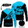 JUST GONNA SEND IT - 3D ALL OVER PRINTED - FLY RACING SKY BLUE - SWEATER UGLY