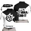 JUST GONNA SEND IT - 3D ALL OVER PRINTED - HUSQVARNA BLACK - POLO SHIRT
