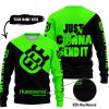 JUST GONNA SEND IT - 3D ALL OVER PRINTED - HUSQVARNA GREEN - SWEATER UGLY