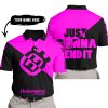 JUST GONNA SEND IT - 3D ALL OVER PRINTED - HUSQVARNA PINK - POLO SHIRT