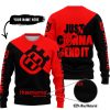 JUST GONNA SEND IT - 3D ALL OVER PRINTED - HUSQVARNA RED - SWEATER UGLY