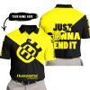 JUST GONNA SEND IT - 3D ALL OVER PRINTED - HUSQVARNA YELLOW - POLO SHIRT