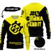JUST GONNA SEND IT - 3D ALL OVER PRINTED - HUSQVARNA YELLOW - SWEATER UGLY