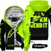 JUST FKCN SEND IT - 3D ALL OVER PRINTED - ALPINESTARS NEON - FLEECE ZIP HOODIE
