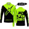 JUST FKCN SEND IT - 3D ALL OVER PRINTED - ALPINESTARS NEON - LONG SLEEVE POLO SHIRT