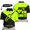 JUST FKCN SEND IT - 3D ALL OVER PRINTED - ALPINESTARS NEON - POLO SHIRT