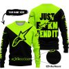 JUST FKCN SEND IT - 3D ALL OVER PRINTED - ALPINESTARS NEON - SWEATER UGLY