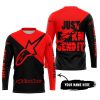 JUST FKCN SEND IT - 3D ALL OVER PRINTED - ALPINESTARS RED - JERSEY
