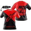 JUST FKCN SEND IT - 3D ALL OVER PRINTED - ALPINESTARS RED - T-SHIRT