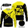 JUST FKCN SEND IT - 3D ALL OVER PRINTED - ALPINESTARS YELLOW - SWEATER UGLY