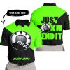 JUST FKCN SEND IT - 3D ALL OVER PRINTED - CAN AM GREEN - POLO SHIRT