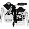 JUST FKCN SEND IT - 3D ALL OVER PRINTED - FLY RACING BLACK - LONG SLEEVE POLO SHIRT