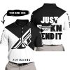 JUST FKCN SEND IT - 3D ALL OVER PRINTED - FLY RACING BLACK - POLO SHIRT