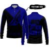 JUST FKCN SEND IT - 3D ALL OVER PRINTED - FLY RACING NAVY - LONG SLEEVE POLO SHIRT