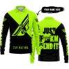 JUST FKCN SEND IT - 3D ALL OVER PRINTED - FLY RACING NEON - LONG SLEEVE POLO SHIRT