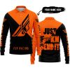JUST FKCN SEND IT - 3D ALL OVER PRINTED - FLY RACING ORANGE - LONG SLEEVE POLO SHIRT