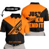 JUST FKCN SEND IT - 3D ALL OVER PRINTED - FLY RACING ORANGE - POLO SHIRT