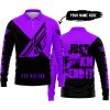 JUST FKCN SEND IT - 3D ALL OVER PRINTED - FLY RACING PURPLE - LONG SLEEVE POLO SHIRT