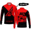 JUST FKCN SEND IT - 3D ALL OVER PRINTED - FLY RACING RED - LONG SLEEVE POLO SHIRT