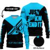 JUST FKCN SEND IT - 3D ALL OVER PRINTED - FLY RACING SKY BLUE - SWEATER UGLY