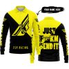 JUST FKCN SEND IT - 3D ALL OVER PRINTED - FLY RACING YELLOW - LONG SLEEVE POLO SHIRT