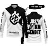 JUST FKCN SEND IT - 3D ALL OVER PRINTED - HUSQVARNA BLACK - LONG SLEEVE POLO SHIRT
