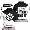 JUST FKCN SEND IT - 3D ALL OVER PRINTED - HUSQVARNA BLACK - POLO SHIRT