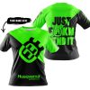 JUST FKCN SEND IT - 3D ALL OVER PRINTED - HUSQVARNA GREEN - T-SHIRT