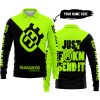 JUST FKCN SEND IT - 3D ALL OVER PRINTED - HUSQVARNA NEON - LONG SLEEVE POLO SHIRT