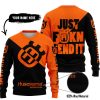 JUST FKCN SEND IT - 3D ALL OVER PRINTED - HUSQVARNA ORANGE - SWEATER UGLY